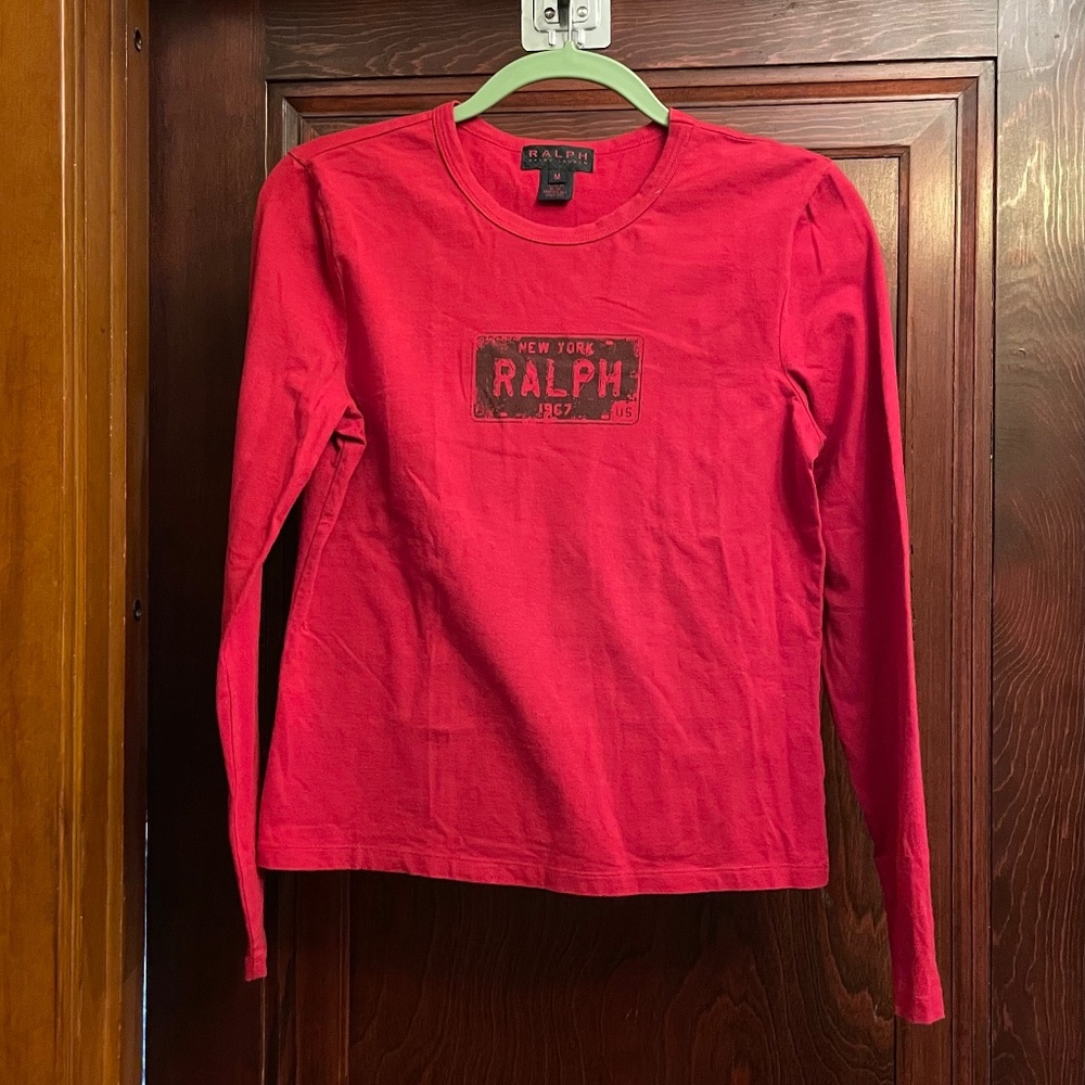 Ralph Lauren red long sleeve T-shirt. Size medium.